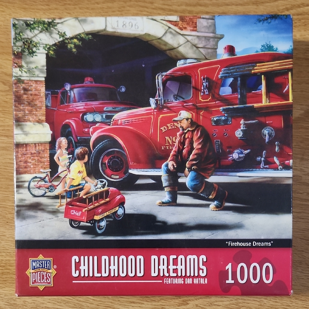 MasterPieces Childhood Dreams 1000-Piece Jigsaw Puzzle - Red Firetruck Artwork
